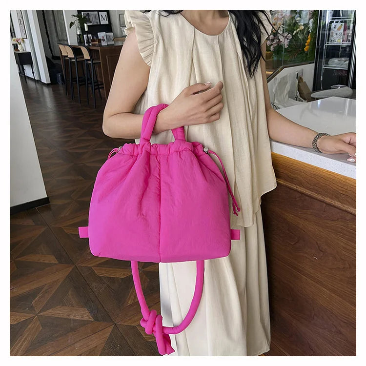 Women Shoulder Crossbody Bags Casual Nylon Padded Tote Bag Designer Soft Puffer Simple Vintage Large Capacity Handbags