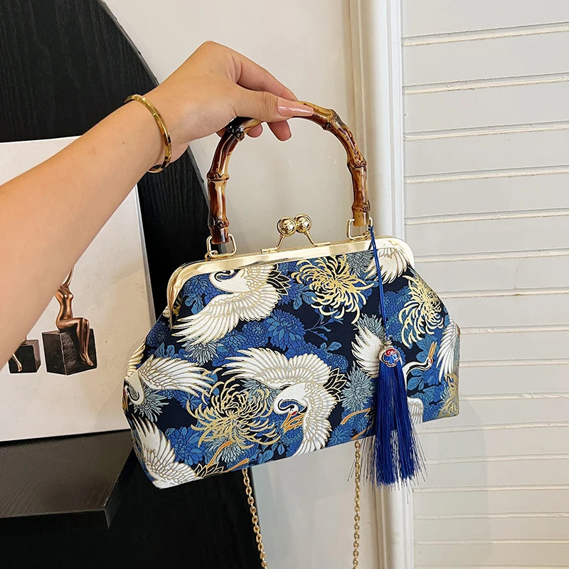 Luxury Evening Clutch Bag For Women Bride Wedding Clutch Purse Chain Shoulder Bags Small Party Handbag Rattan Handle Handle Tote