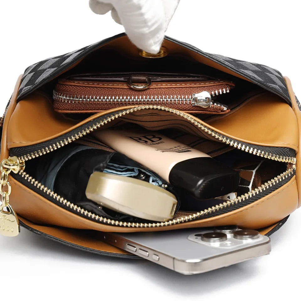 Luxury Handbags Women Bags Designer Crossbody Bags for Women Mother Soft Pu Leather Shoulder Purses Handbag Clutch 3 Layers Sac