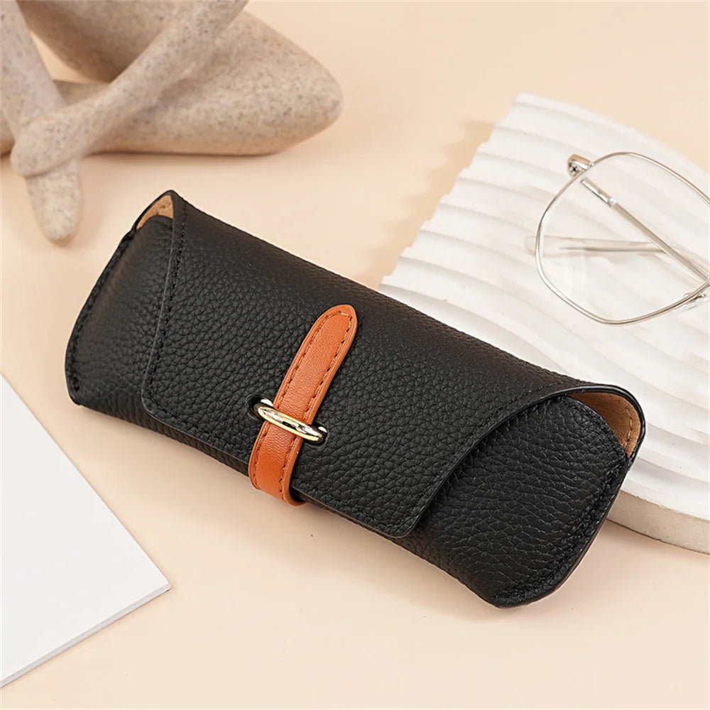 Luxury Pu Leather Glasses Bag Woman Portable Eyeglasses Protect Case Unisex Fashion Travel Sunglasses Case Eyewear Accessories