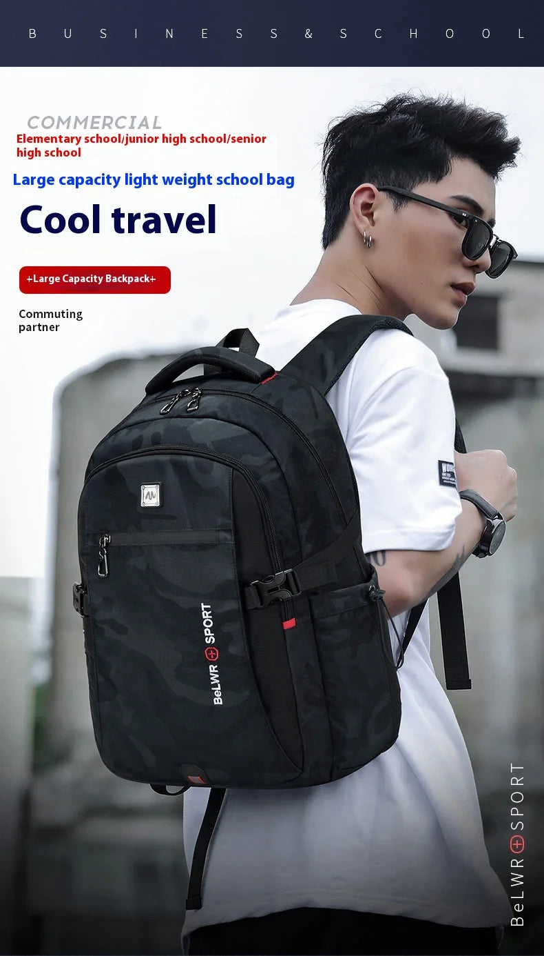 Backpack Primary School Middle School Students High School Bags Large Capacity Ultra-light Load Reduction Outdoor Travel Busines