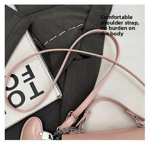 New Women's Handbag Mini Square Bag Commuter Single Shoulder Pink Polyester Casual Style Fashion Element Sewing Line