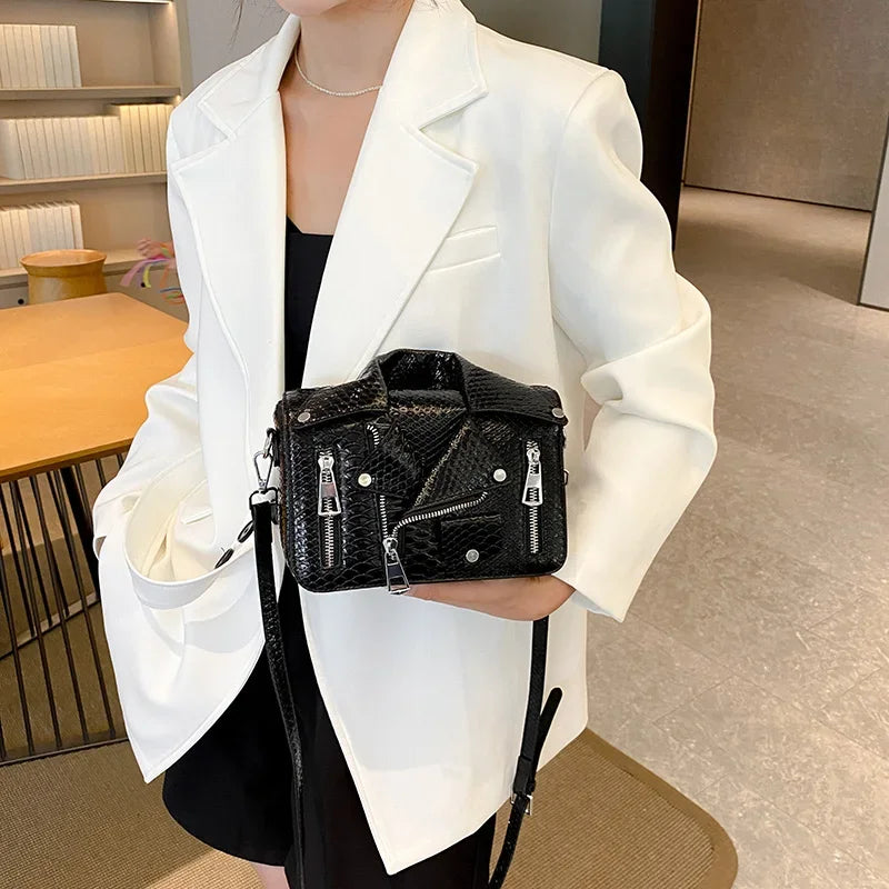 Shoulder Bag Tote 2025 Trend Lapel Jacket Women's Bag  Purse Fashion Rivets Zipper Female Crossbody Bag Luxury Handbag