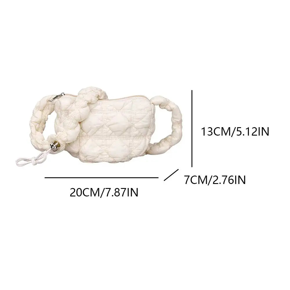 Crossbody Bag for Women Drawstring Strap Hobo Bag Puffer Zipper Underarm Bag Clutch Purse for Travel Shopping