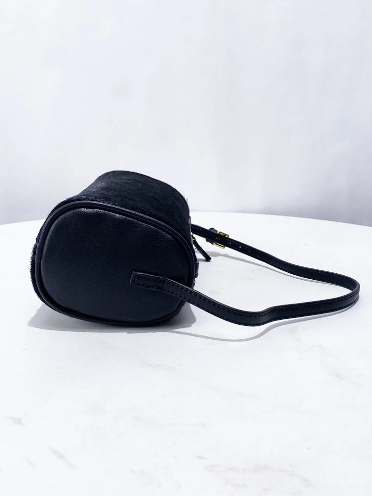 Luxury  Hair Splicing Genuine Leather Women's Bag 2025 New High Quali Single oulder Slant Cross Handheld Pencil Case...