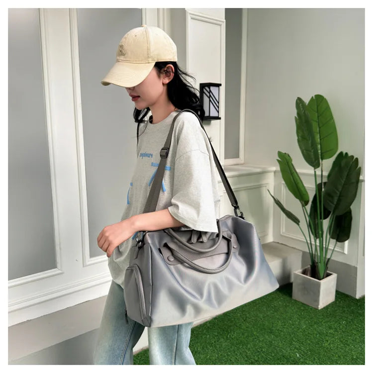 Sports Gym Bag for Women Travel Duffle Bag with Shoe Compartment & Wet Pocket Fitness Weekender Overnight Luggage Yoga Bag