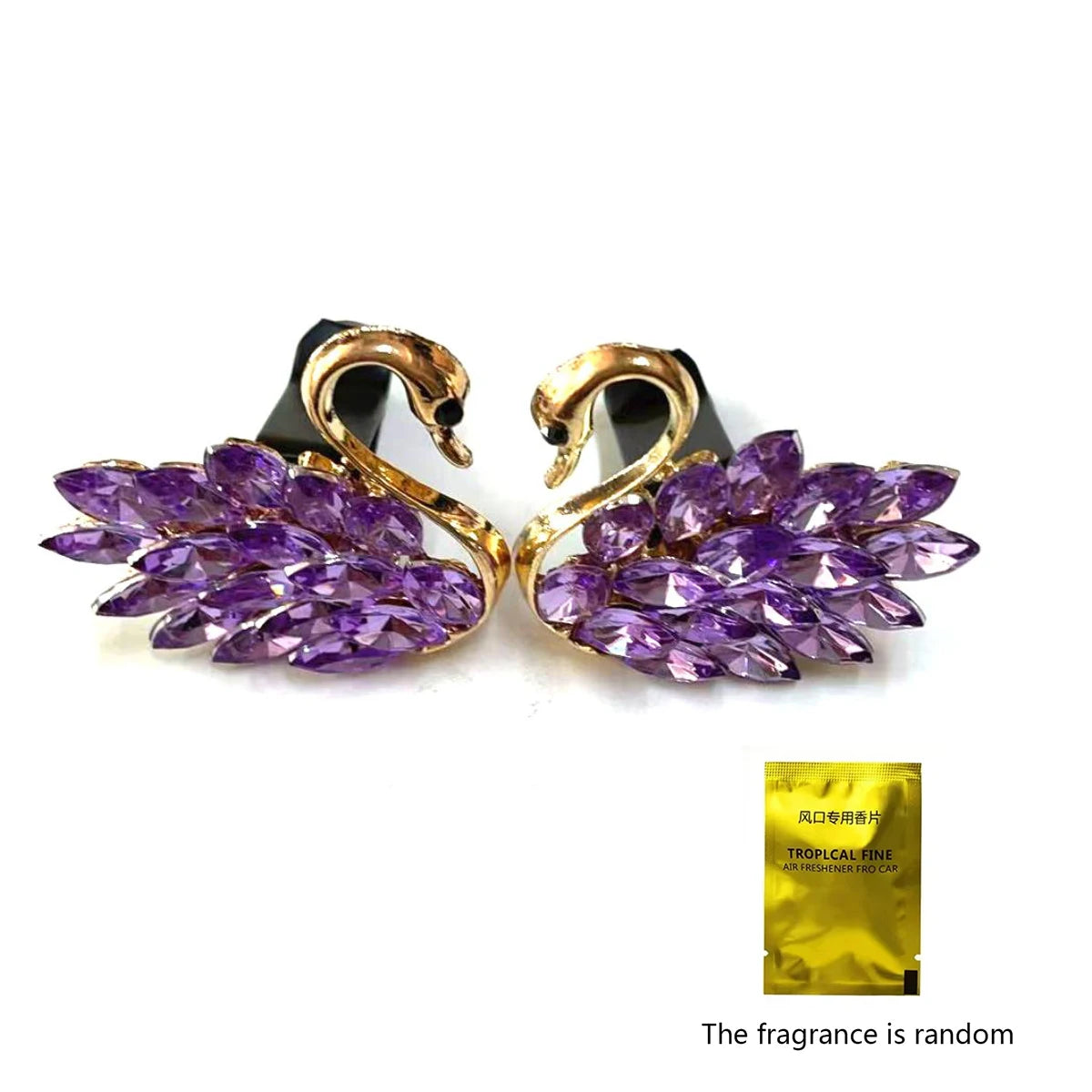 1 Pair Cute Car Diffuser Vent Clip Automotive Swan Vent Clip Air Freshener With Rhinestones Vehicle Aromatherapy