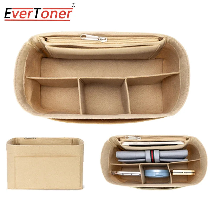 EverToner Felt Insert Bag Micro Makeup Handbag Organizer Travel Inner Purse Cosmetic Inside Bags