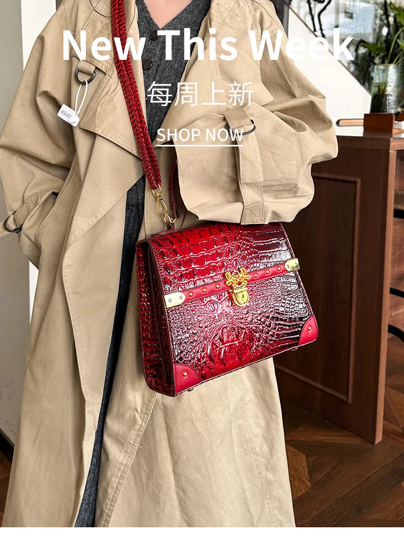 Chic Ladies Leather Shoulder Bag Luxury Crossbody Handbag Women's Designer Tote Purse Classic Elegant Style