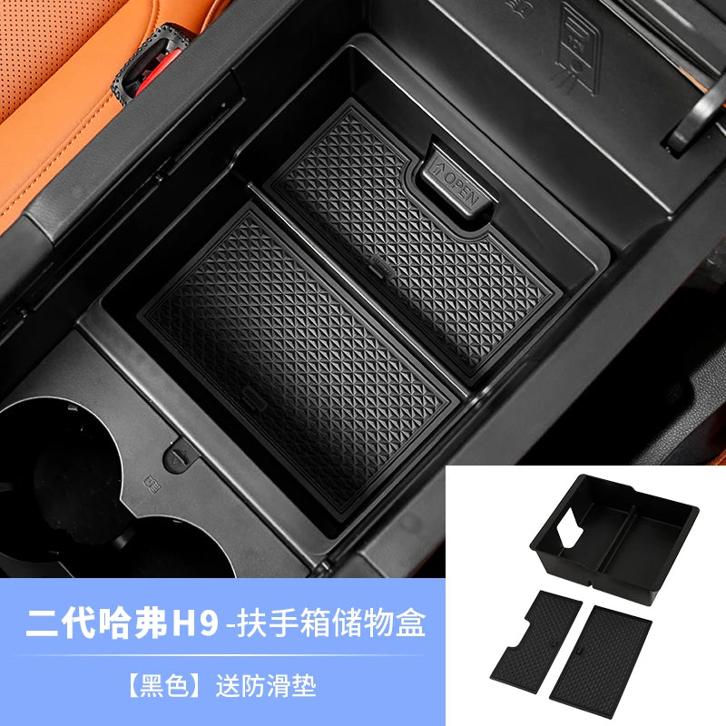 Hidden Storage Box For Great Wall GWM Haval H9 II 2024 2025 2nd Gen Car Center Console Armrest Box Layered Organized Container