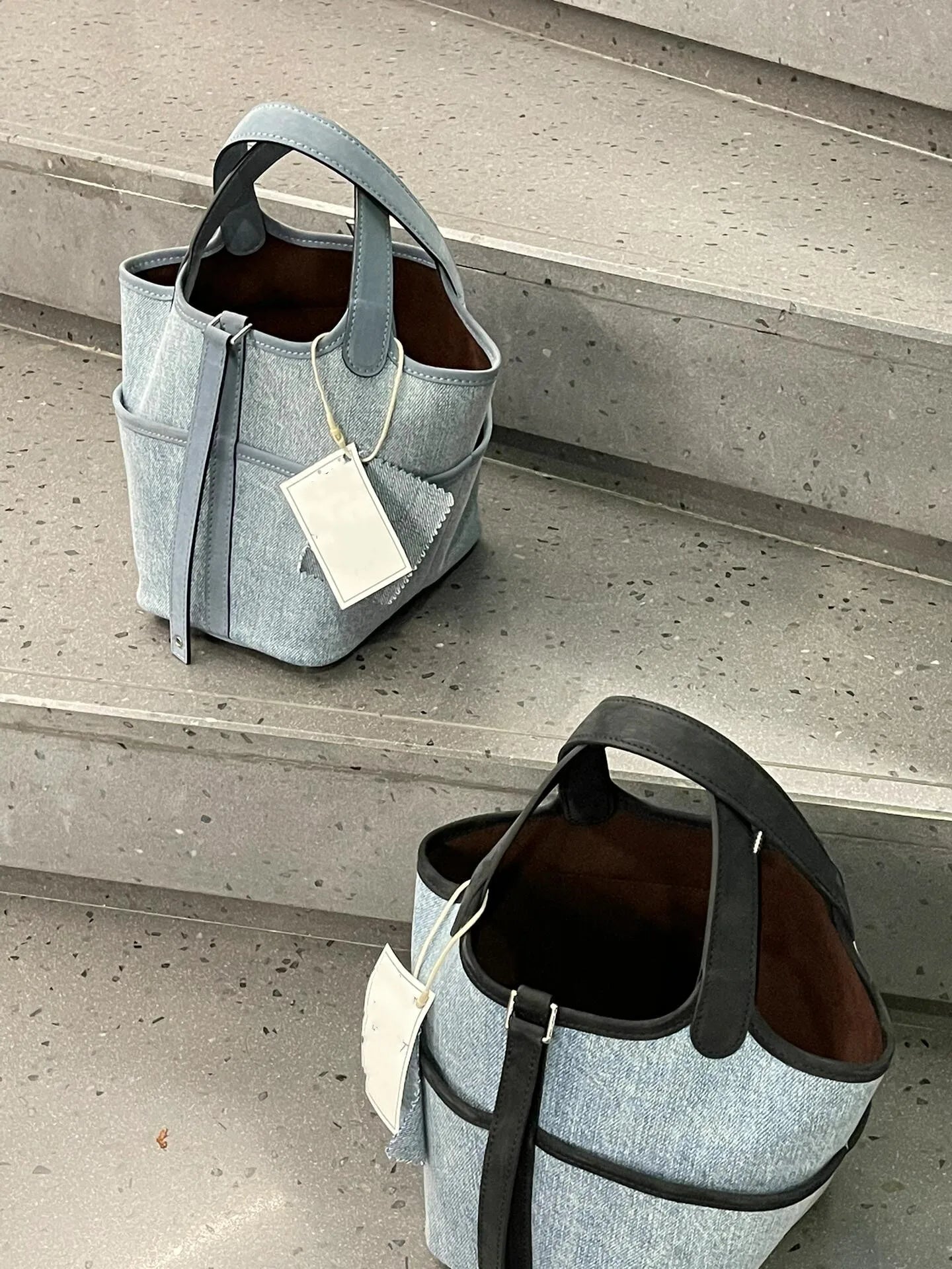 Large Capaci Denim Tote Bag Women's Handbag Buet Sle Fall Winter Market Basket Bag Faionable And Practical Ladies Purse