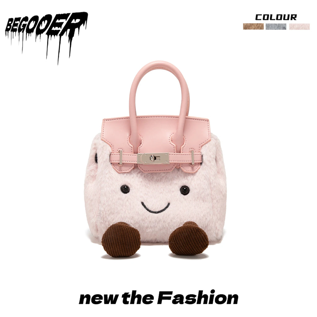 Cute Plu Crossbody Bag Women's Faionable Cartoon Handbag  Handbag Removable oulder Strap PU Leather Briti Sle