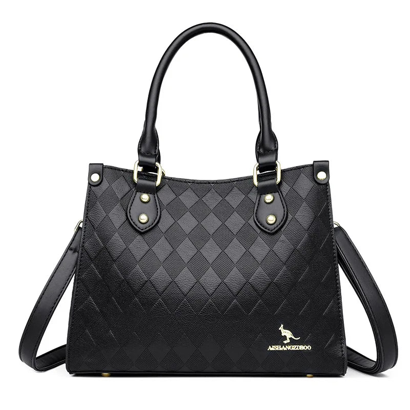 Fashionable Large Women's Handbag Shoulder Bag Crossbody Bag for Middle-Aged Mothers PU Material Boston Bag Style Summer Hot...