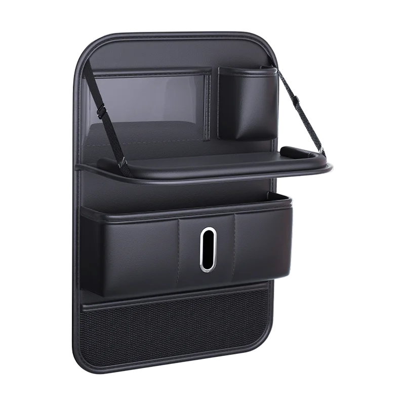 Car Seat Back Organizer for Kids with Foldable Tray Multi-Pocket Storage Bag Wear-Resistant Anti-Kick Pad Backseat Organization