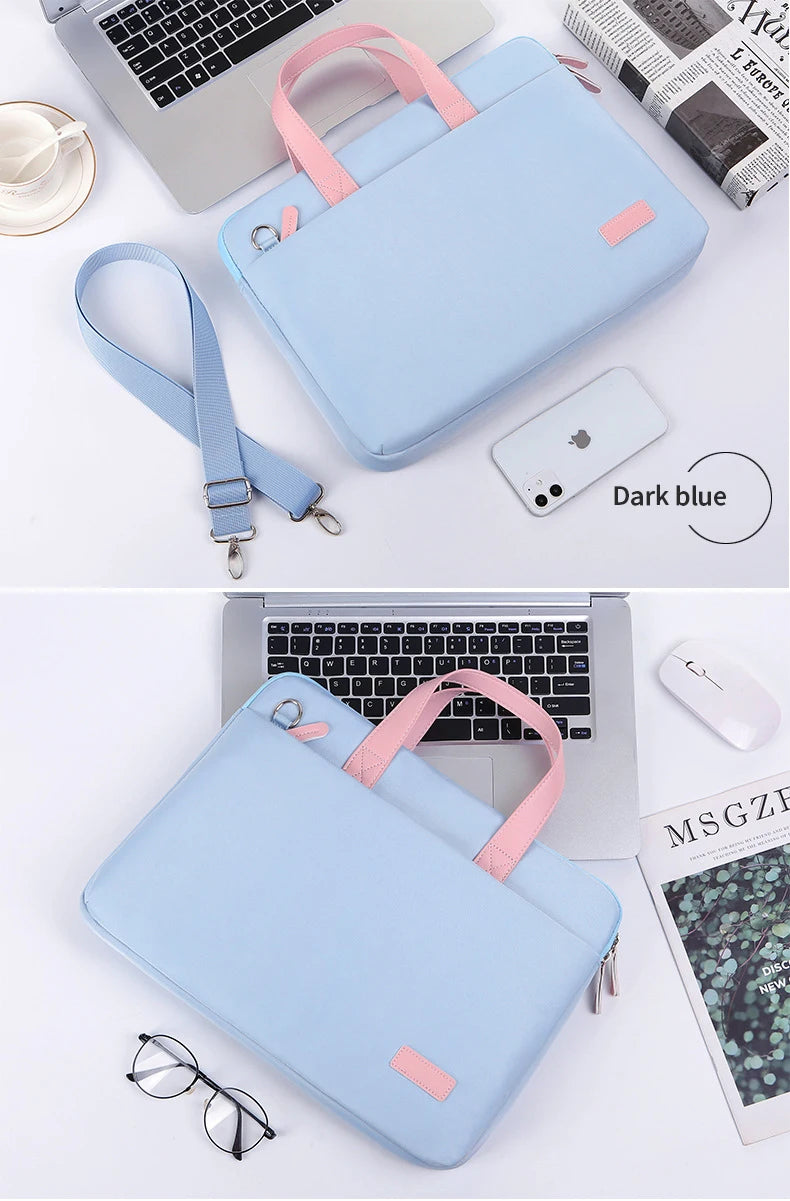 Lightweight Laptop Bag Portable Women Business Shoulder Messenger Bag  14/15 Inch Handbag Waterproof Storage Bags Briefcases