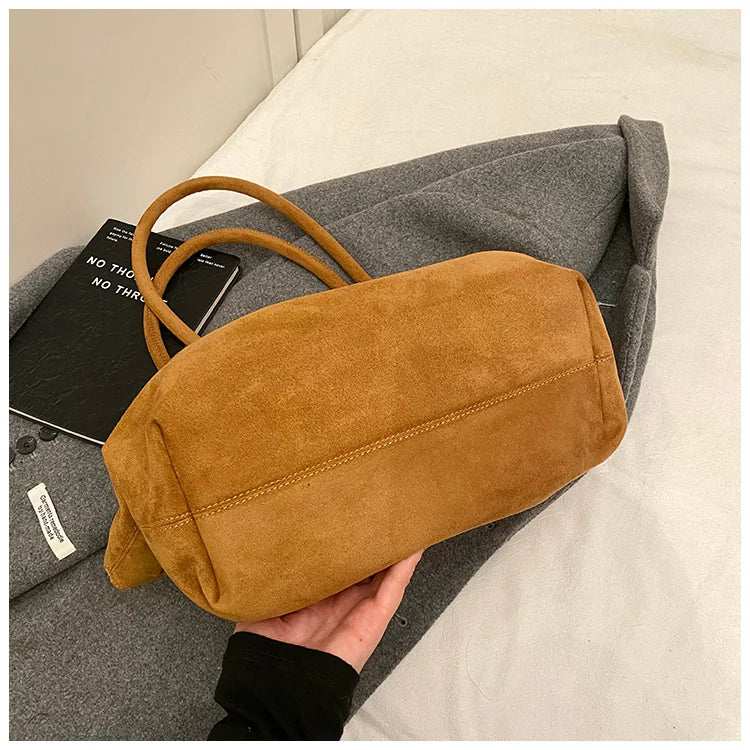 Large Nubuck Leather Tote Bags Ladies Shoulder Bag for Women Autumn Winter New Korean Fashion Y2K Retro Handbags and Purses