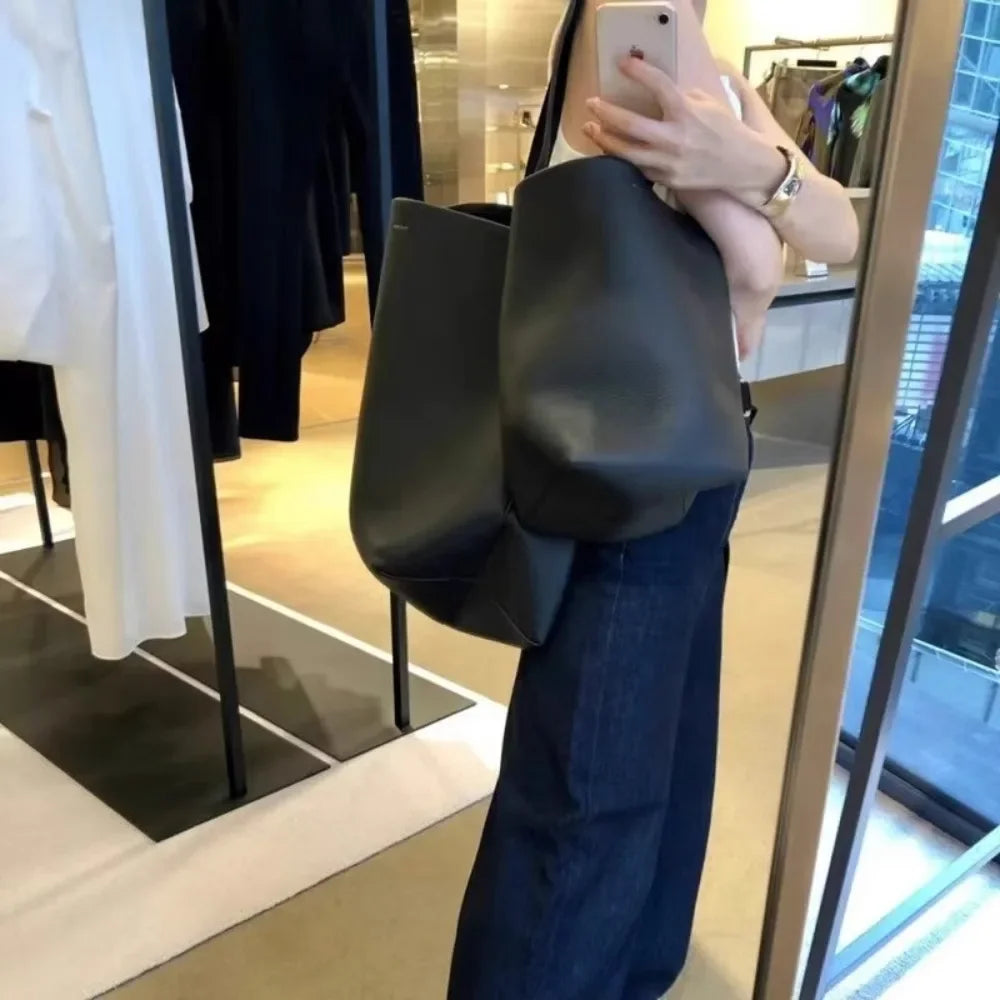 Simple Tote Bag Women's Satchel Fashion Sling Shoulder Shopping Outdoor Large-capacity Storage Shopping Bag Bucket Handbags