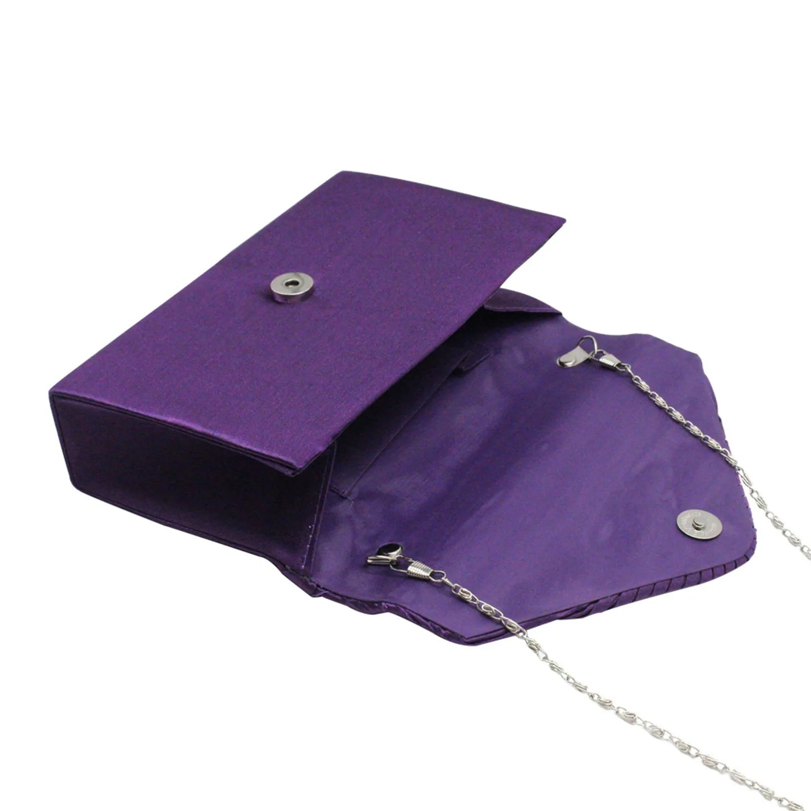 Women's  Luxury Silk Evening Clutch Bag - Elegant Women’s Prom/Wedding Handbag with Detachable Chain Strap & Secure Closure