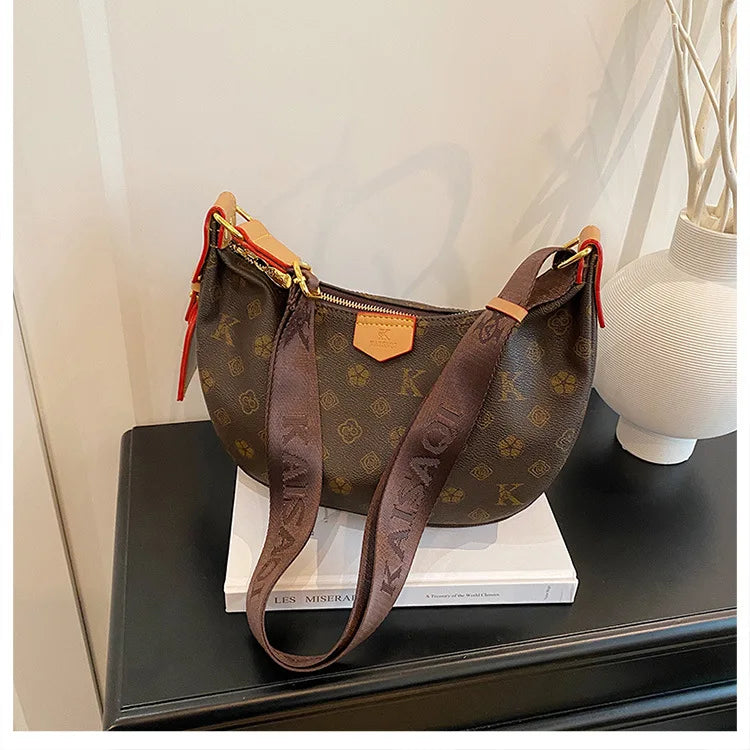 2025 Hobo Bag Monogram, Spacious Shoulder Purse for Women, Large Capacity Crossbody Tote, Fashion  Versatile Sling Bag