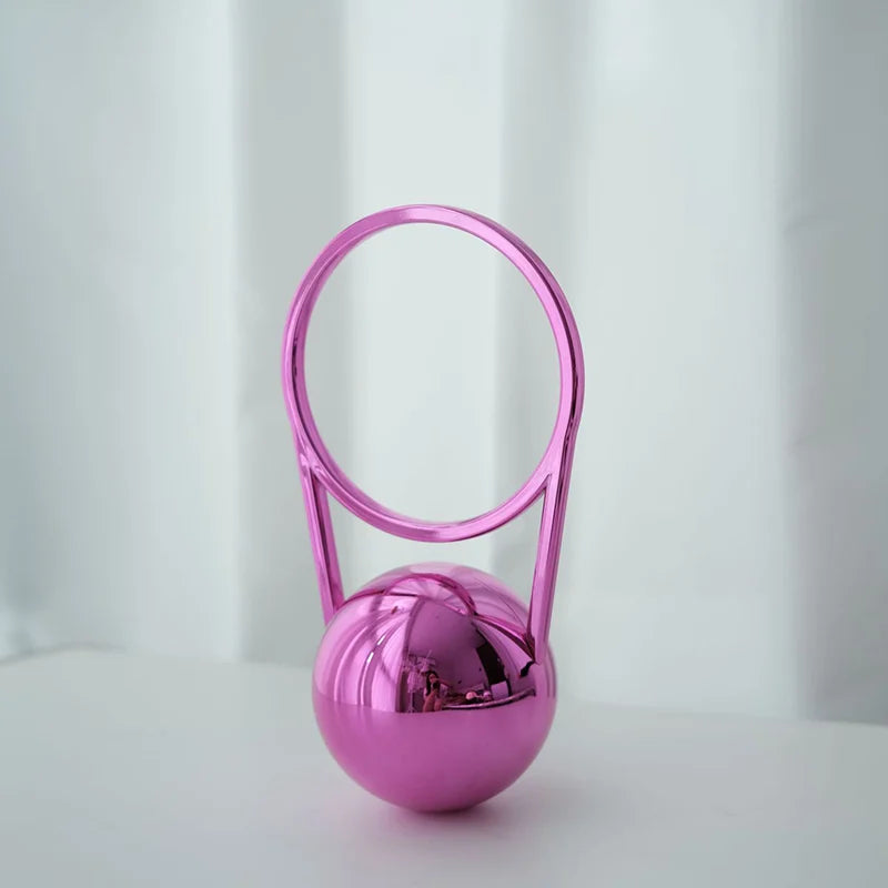 Brand Evening Bag With Ball Handle Mini Pvc Luxury Shoulder Bag Electroplated Bowling Purse Women Round Ball Handbag Armpit Bag