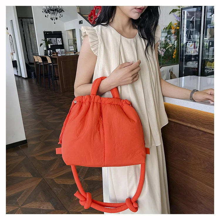 Women Shoulder Crossbody Bags Casual Nylon Padded Tote Bag Designer Soft Puffer Simple Vintage Large Capacity Handbags