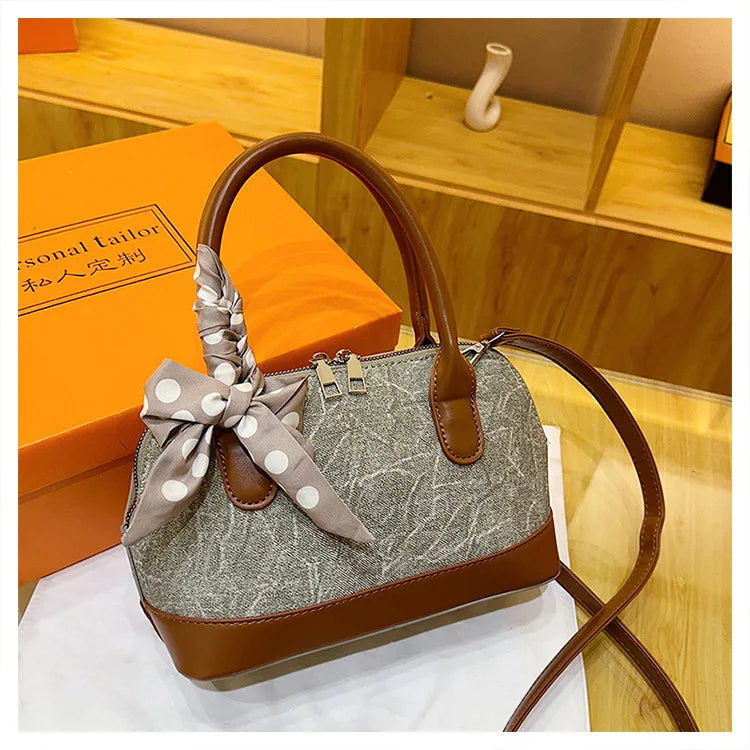 2024 New! Retro Stylish Ruffled Shell Bag - High - End Printed, Ideal for Women's Casual Outings & Versatile Use Free Shipping