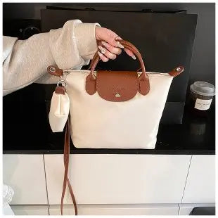 Luxury 2025 Work Tote - Fashion Patchwork Handbag with Long Strap Large Capacity, Waterproof Lining, Perfect for Office & Travel