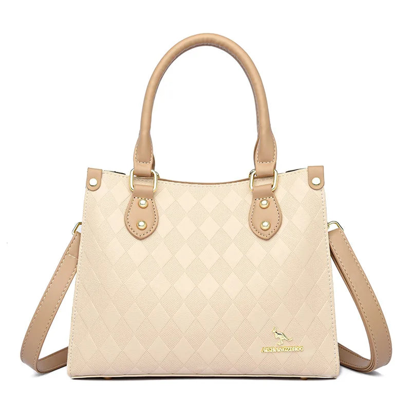 Fashionable Large Women's Handbag Shoulder Bag Crossbody Bag for Middle-Aged Mothers PU Material Boston Bag Style Summer Hot...