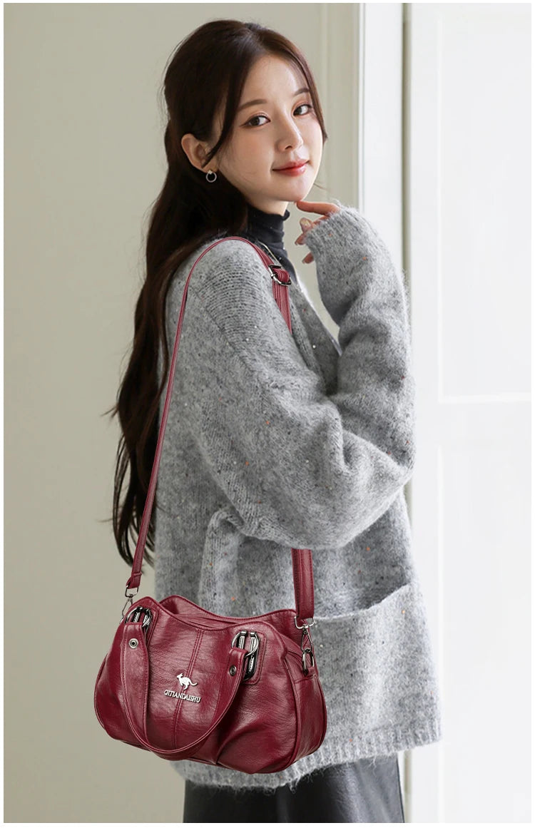 Luxury Handbags 3 Layers Large Capacity High Quality Designer Handbags Soft Leather Ladies Shoulder Crossbody Bag for Women Sac