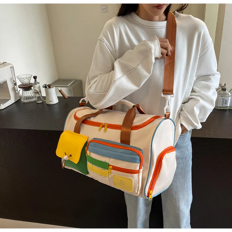 Travel Bag, Duffel Bag Cosmetics Bag, Professional Fitness Bag, Yoga Swimming Training Backpack, Satchel Shoulder Crossbody Tote Bag, Suitable for Men and Women