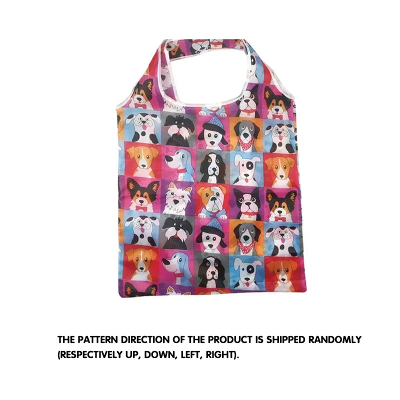 Reusable Shopping Bag Nylon Foldable Grocery Bag Creative Eco-Friendly Tote Bag Lightweight and Durable