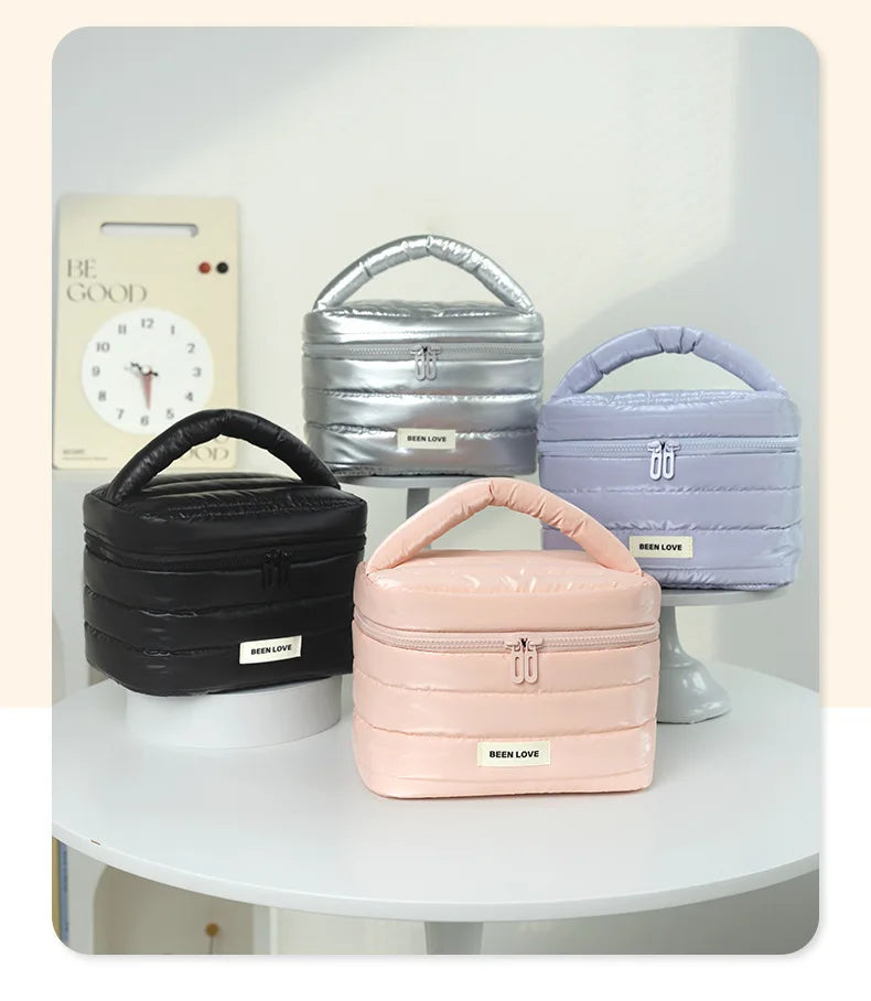 2025 New Design Cosmetic Bag Handheld Makeup Bags Large Capacity Lipstick Skincare Storage Bag Travel Portable Women Ideal Gift