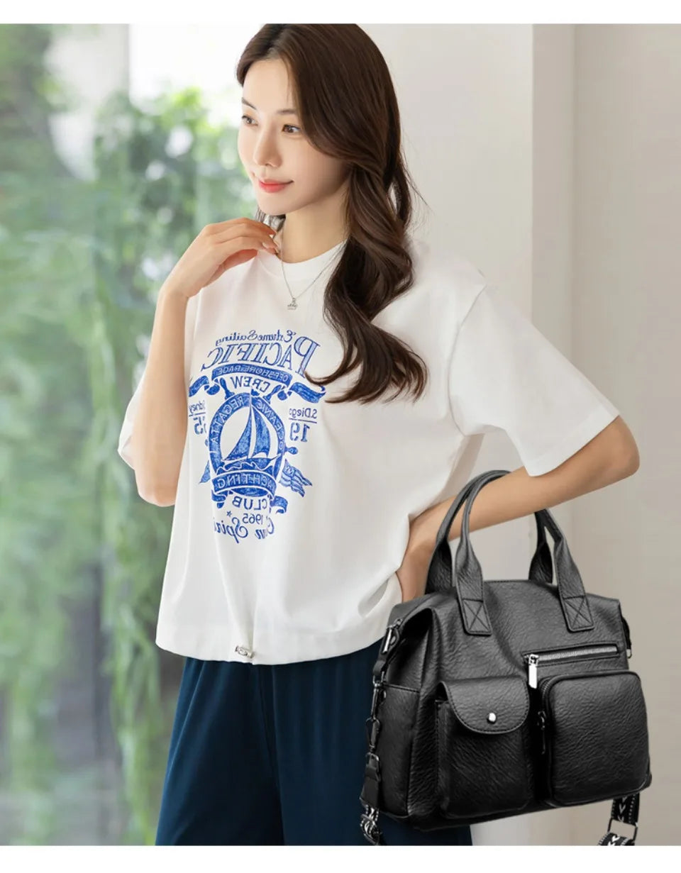 Luxury Shopping Handbags Female Shoulder Bags Designer PU Leather Crossbody Bags for Women Large Capacity Messenger Bag Tote