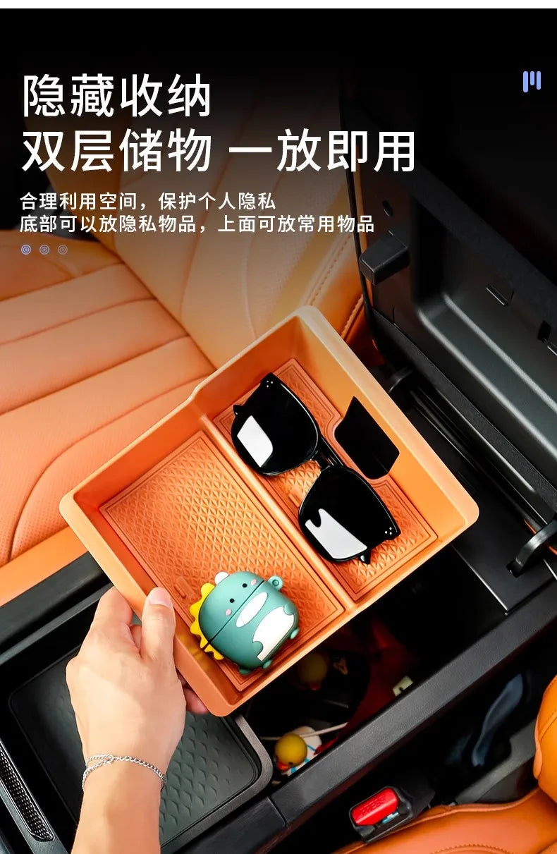 Hidden Storage Box For Great Wall GWM Haval H9 II 2024 2025 2nd Gen Car Center Console Armrest Box Layered Organized Container