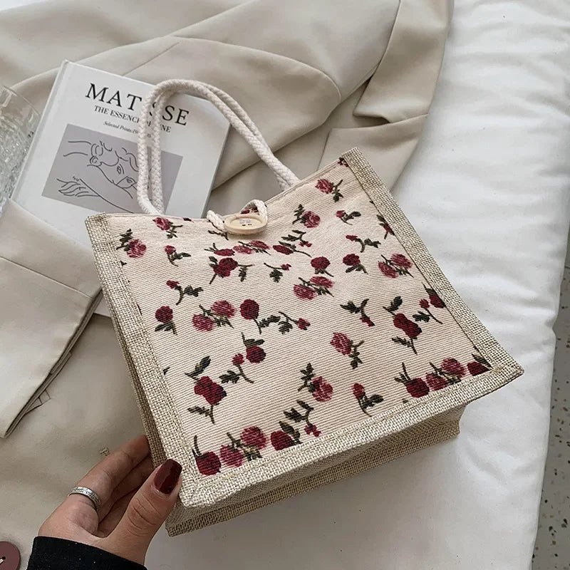 2025 Linen Bags Handbag For Women Shopper Tote Bag Fashion Designer Bag Convenient Large-capacity For Travel Grocery Bag