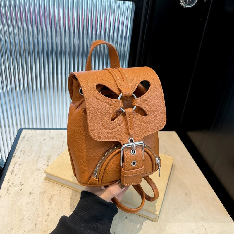 Korean Fashion Backbag Casual Travel Bag Classic Flower Backpack 2024 Pu Leather Women Bags Foreign Trade Bag Women'S Backpack