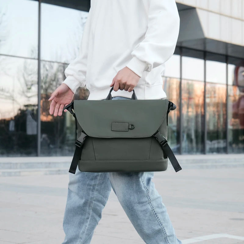 Fashion trend simple atmosphere high-density waterproof fabric casual business men's shoulder handbag crossbody bag masculinity