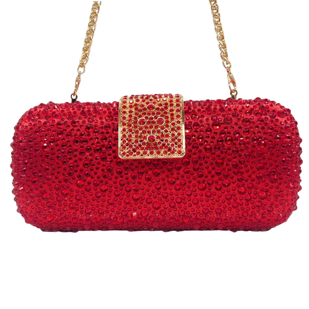 Luxury Evening Bag for Women Fashion Small Clutch Rhinestone Handbag Vintage Beaded Polyester Fiber Hard Shell Handbag