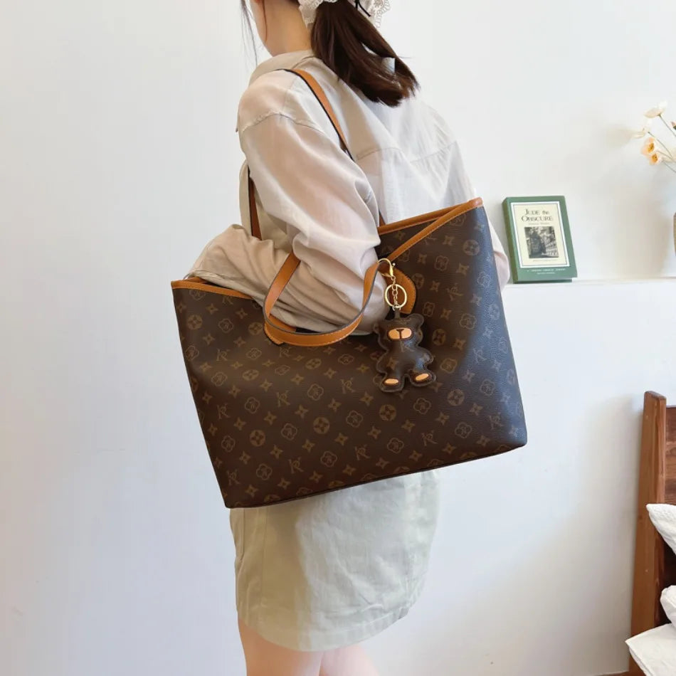 Luxury High Capacity Tote Bags for Women 2024 High Quality Soft Leather Shoulder Bag Designer Female Casual Shopping Handbag Sac