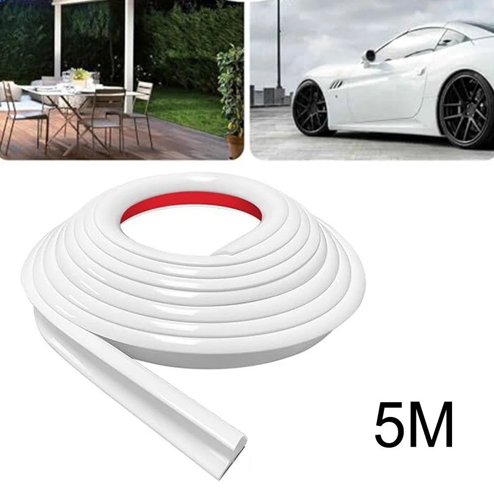 Camper Van Gutter Rain Guard Drip Stop 5M PVC Rain Strip Roof J Shape Rain Gutter For Motorhome Parts Rv Camper Accessories