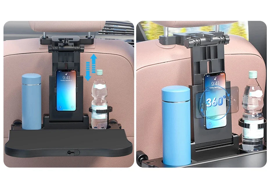 Car Back Seat Foldable Table Tray Tablet Laptop Holder Auto Seat Back Desk Tissue Box Cup Phone Holder Folding Table NEW