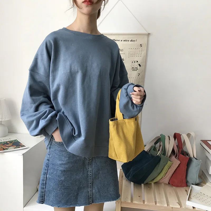 Lunch Bag Corduroy Canvas Lunch Box Drawstring Picnic Tote Eco Cotton Cloth Small Handbag Dinner Container Food Storage Bags