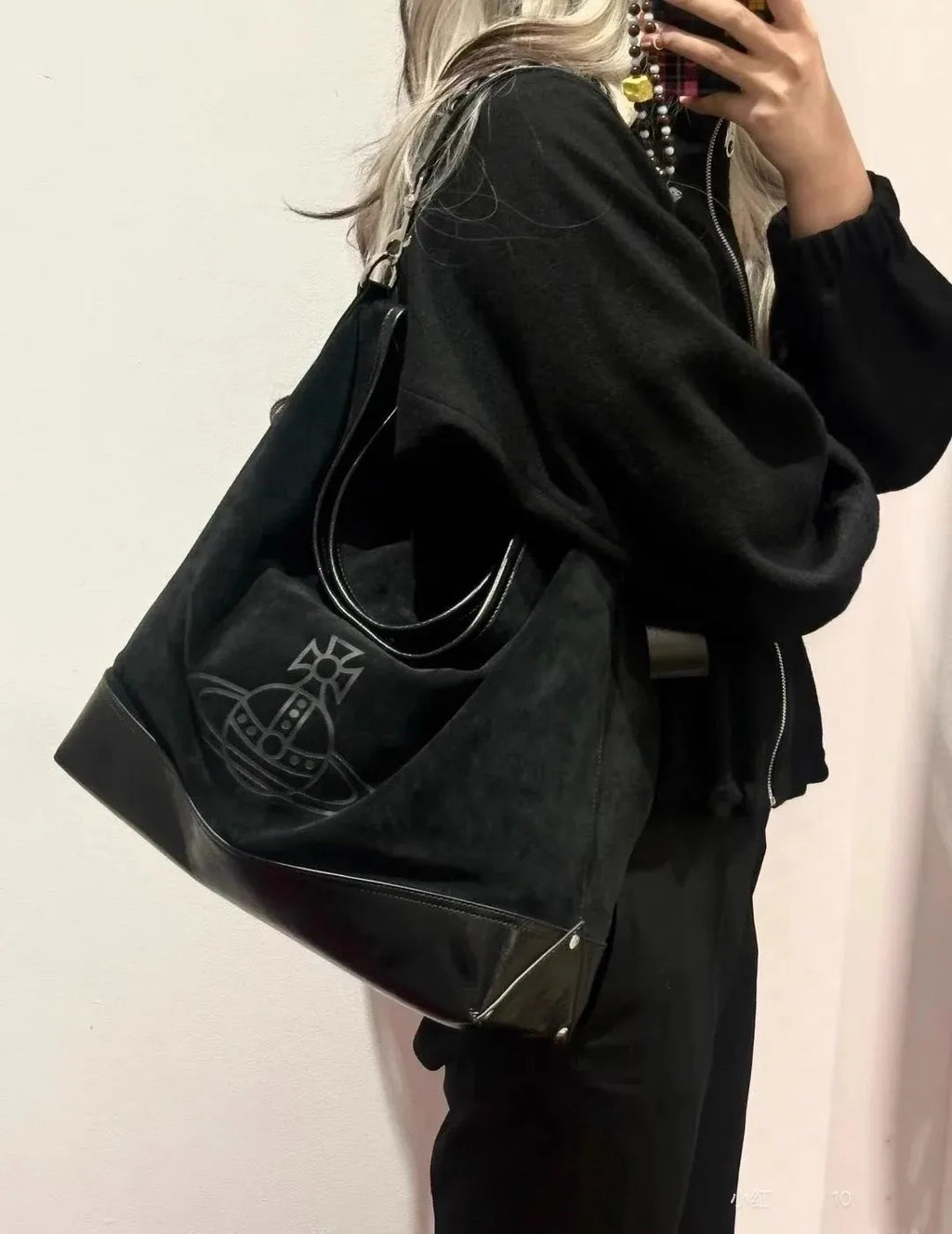 Large Capaci Suede Hobo Bag Women's Casual Commuter Tote Bag Trendy Single oulder Bag GP Famous Star  Hobo Bag