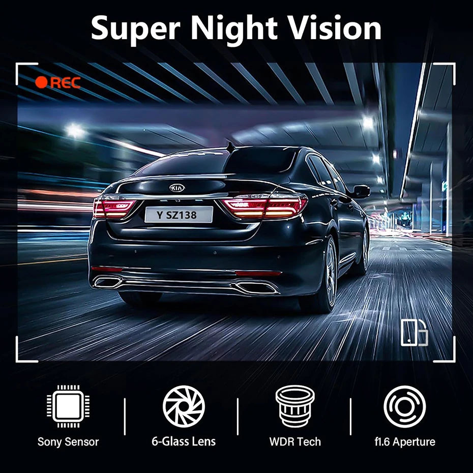 Dash Cam 4K UHD for Car Camera Front Rear Dual Lens With GPS WiFi 24h Parking Mode Night Vision Car DVR Video Registrator