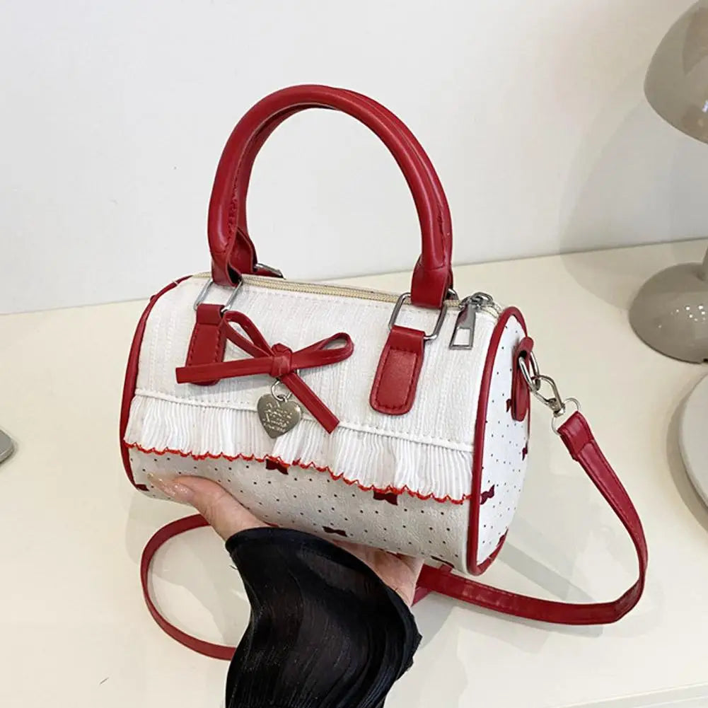 Bow Handbag Large Capacity Waterproof Single Shoulder Bag Adjustable Strap sweet cute Casual shopping Tote Bag