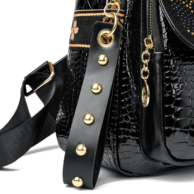 Luxury Oil Wax Leather Backpack for Women, Large Capacity Fashion Shoulder Bag, Stylish Casual Travel Daypack, Durable &Rucksack