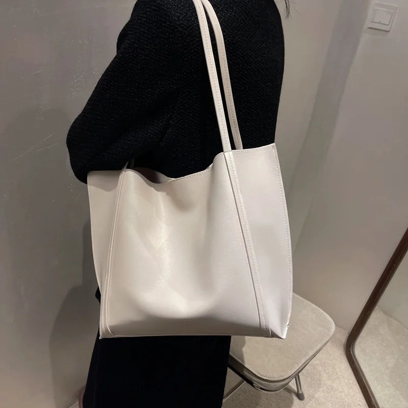 Large Capacity Shoulder Bag Trendy Pu Leather Tote Bags Solid Color Ladies Handbag Women's Fashion Underarm bags
