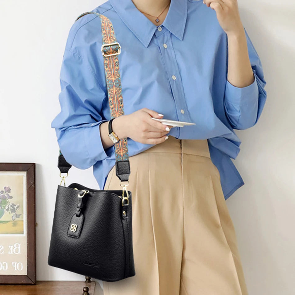 Luxury Designer High Quality Leather Women's Handbag Purses 3 Layers Multifunctional Ladies Shoulder Messenger Bags Sac Femme