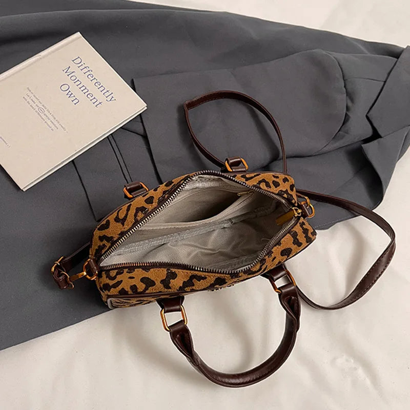 Luxury Brand Women Bag 2024 Winter Handbag Phone Purse Fashion Hobo Bag Satchel Retro Leopard Print Lady Shoulder Crossbody Bags