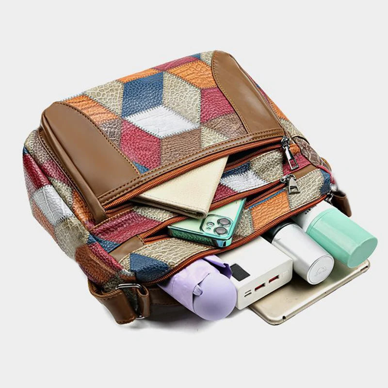 Women's handbags are suitable for middle-aged and elderly mothers, travel cross-body bags with geometric patterns